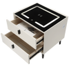 2 Drawers LED Bedside Tables Cabinets Wireless Charging Bedroom Furniture Omnwed