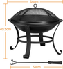 Outdoor Fire Pit Steel Metal Bowl Wood Burning Patio Heater Garden Camping Black