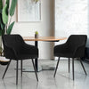 2 x Dining Chairs Set Velvet Padded Seat Metal Legs Kitchen Armchair Home Office