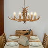 Retro Brown Antler Chandelier 6 Heads Deer Horn Ceiling Light Pendant Lamp