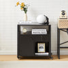 Black Office Filing Cabinet Mobile Printer Stand File Storage Drawer Wheels
