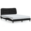 Bulliing Bed Frame with Black and White 120x200 Faux Leather,Double Bed M4U2