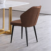 Set of 2 Faux Leather/Suede Dining Chairs Metal Legs Reception Restaurant Chair