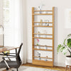 5 Tier Wall Mounted Storage Shelf Bookshelf Magazine Rack Bamboo Wood Shelf Unit