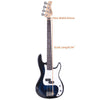 Glarry GP 4 Strings Electric Bass Guitar Cord Wrench Tool Right Handed Dark Blue
