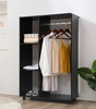 Open Wardrobe on Wheels, Bedroom Wardrobe Black 41-2-2