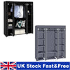 Fabric Canvas Wardrobe Clothes Storage Cupboard Hanging Rail Shelving Practical