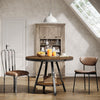 90cm Round Dining Table, Industrial Small Kitchen Table with Metal Legs for 2-4