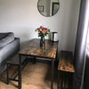 Industrial Dining Table Bench Set 4 Seater Kitchen Breakfast Seat Vintage Rustic