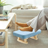 Small Footstool Chair Stool Rectangle Footrest Padded Rest Seat Pouffe Wood Legs
