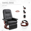 Ergonomic Recliner Sofa Chair PU Leather Armchair Lounger with Footrest, Black
