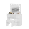 Vanity Dressing Table Set w/ LED Mirror High Gloss 4 Drawers Makeup Desk Bedroom