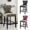 Velvet Button Wing Back Bar Stool Kitchen Pub Studd Breakfast Dining Chair Seat