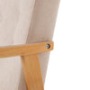 Nordic Solid Wooden Armchair Button Cushion Chair Lounge Single Sofa Fabric Seat