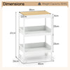 3-Tier Utility Rolling Storage Cart Storage Organizer Cart w/Locking Wheels