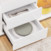 White High Gloss LED Sideboard Storage Cabinet with 4 Drawers and Cupboards