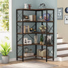 Tribesigns 5-Shelf Corner Bookshelf, Large Modern Corner Bookcase, Rustic Brown