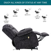 Electric Recliner Chair Fabric Upholstered Armchair Massage Heating Sofa Grey