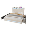 UPHOLSTERED BED FRAME 4FT6 DOUBLE BED LED LIGHTS WITH STORAGE DRAWERS, HEADBOARD