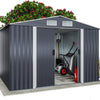 LIFELOOK Garden Shed With Air Vent Doors Outdoor Steel Apex Roof Tool Foundation