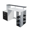 Computer Desk PC Table L-shaped Corner w/Shelves/Drawers Workstation Home Office