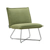 Green Linen Fabric Upholstered Leisure Armchair Accent Chair w/Chrome Metal Leg