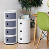 Curvaso Modern Storage Unit Drawer Multi Tier Round White Cabinet Bedside Table
