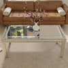 Rectangular Silver Mirrored Coffee Table gular Mirrored w/Crystal Diamonds Inlay