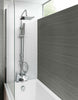 Chrome Waterfall Bath Shower Mixer Tap With 3 Way Square Rigid Riser Shower Kit