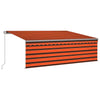 Manual Retractable Awning with Blind 4x3m Orange & Brown