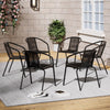 Garden Bistro Furniture Table Rattan Chairs Variable Shape with Umbrella Hole