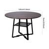 120cm Rustic Wood Dining Table Round Kitchen Table with Shelf Home Furniture
