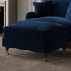 Blue Velvet Loveseat with Saddle Arms Wood Legs Foam Filled Traditional Style