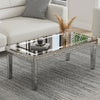 Rectangular Silver Mirrored Coffee Table gular Mirrored w/Crystal Diamonds Inlay