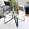 Round Tempered Glass Coffee, Nordic minimalist Sofa, Modern Side, End Table