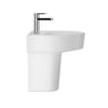 520mm Basin & Semi Pedestal 1 Tap Hole Modern Curved Bathroom Sink 1 Tap Hole