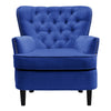 Velvet/Linen Shell Wing Back Upholster Accent Armchair Sofa Cushion Footstool UK