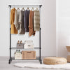 2 in 1 Rolling Garment Rack Height-adjustable Clothes Rack w/ Bottom Shelf