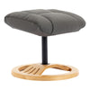 The Mandalay Swivel Recliner Chair & Footstool in Cinder Genuine Leather