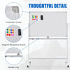 Rolling White Board Reversible Dry Erase Board Height Adjustable Whiteboard