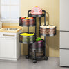 Mobile Metal Kitchen Rotating Storage Trolley Cart Utility Vegetable Shelf Rack