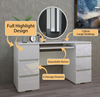 White High Gloss Dressing Table 6 Drawers Vanity Makeup/Computer Table Desk