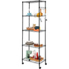 5 Tier Metal Storage Rack/Shelving on Wheel Wire Shelf Kitchen/Office Unit New