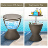 30L Patio Ice Cooler All-weather Cool Bar Table w/ Extendable Tabletop Party