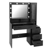 2 in1 Dressing Table with LED Lights Mirror 5 Drawers Socket Vanity Make up Desk