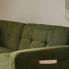 Fabric Sofa Bed Love Seat Sofa Settee Couch with Metal Legs & Cushions Green