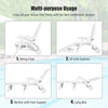 Folding Sun Lounger Plastic Outdoor Garden Chair Sun Bed Seating Relaxing White