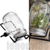 CLEAR Sprouting Mason Jar+Lid+Stand,Glass Seed Sprouter Kit Stainless Steel 16OZ