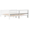 Bed Frame with Headboard White 200x200 Solid Wood Pine H1H9