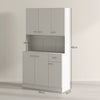 Freestanding Kitchen Cupboard, Storage Cabinet with Doors Cream White